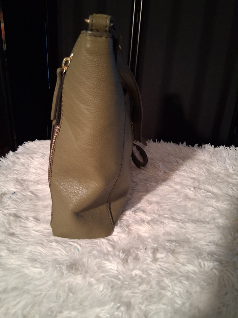 Fossil Olive Green Pebbled Leather Shoulder Bag - Picture 5 of 8